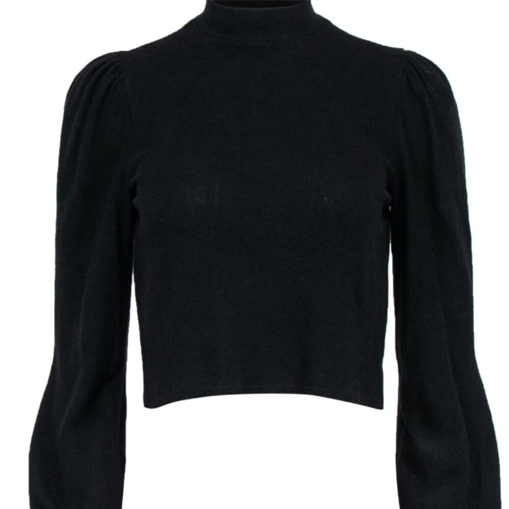 Reformation Puff Sleeve Cropped Mock Neck Sweater - brand new, never worn